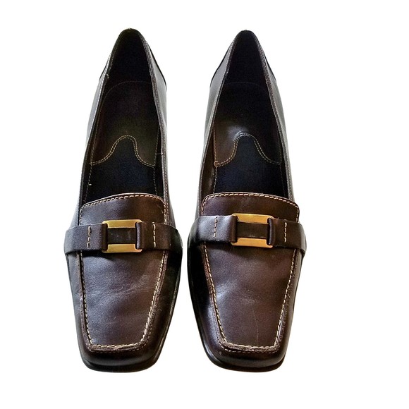 Aerosoles A2 Women’s Brown Leather Pumps High Heels Size 9 - Picture 2 of 6